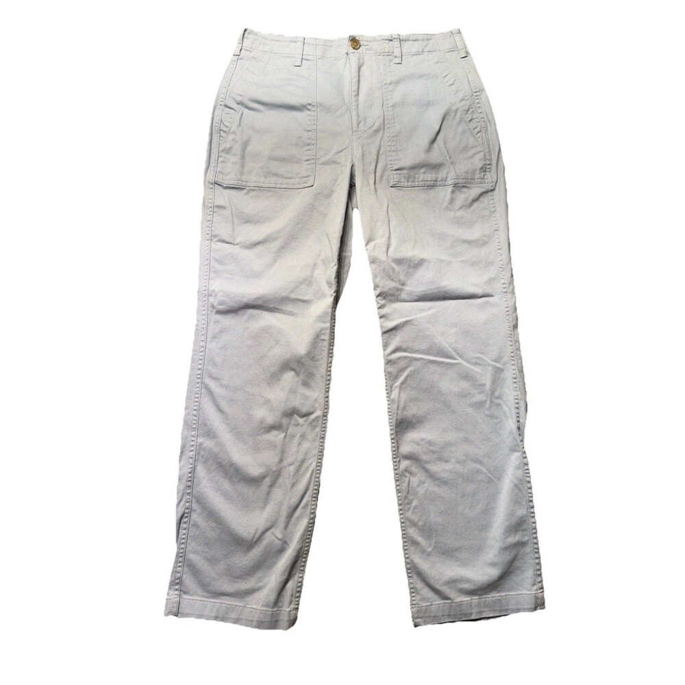 Lands End Pants Womens 12 Blue Cotton Stretch Ankle Chino Straight Leg Casual